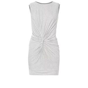 DVF Diane Von Furstenberg Alastrina Grey Knot Twist Silk Jersey Dress 8